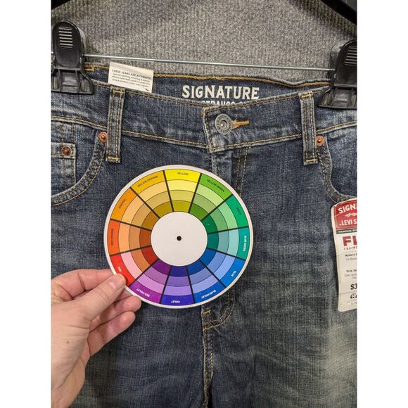 Levi Strauss Signature S37 Jeans Mens 38x32 Slim Super Flex Denim Whiskered - Picture 3 of 12